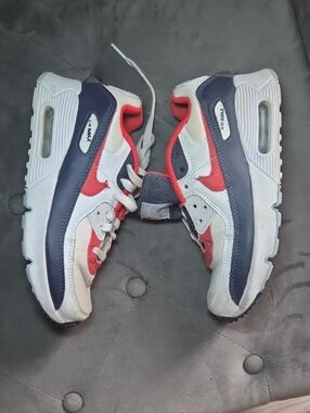 Nike Kids Red White Navy Blue Air Max Sneakers 3Y